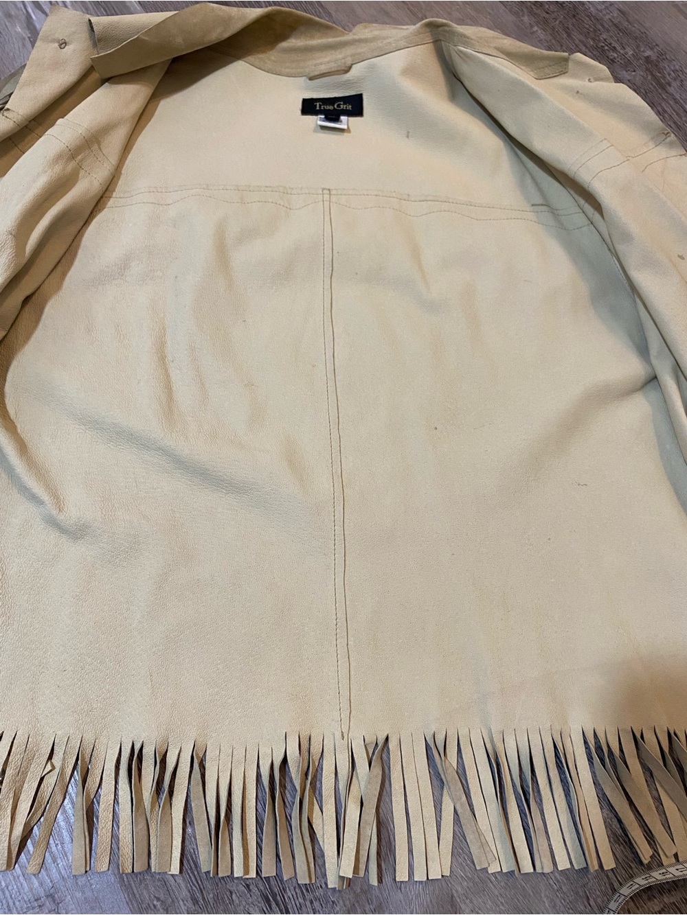 True Grit Fringe Leather Western Native Jacket Leather Tie Closure Women's XL - Picture 12 of 16